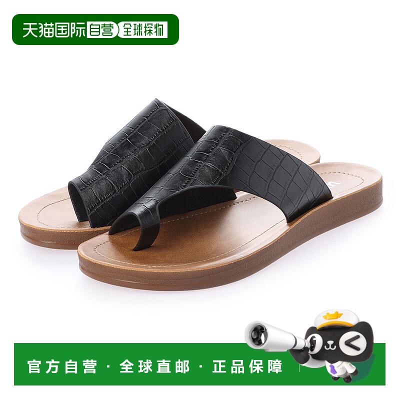 【日本直邮】 VivianVivian不对称通式休闲舒适凉鞋（黑色鳄鱼纹