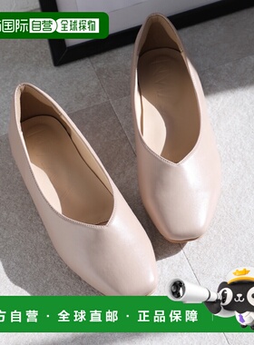 日本直邮VIVIAN 方头高跟鞋2cm鞋跟（米色PU材质）