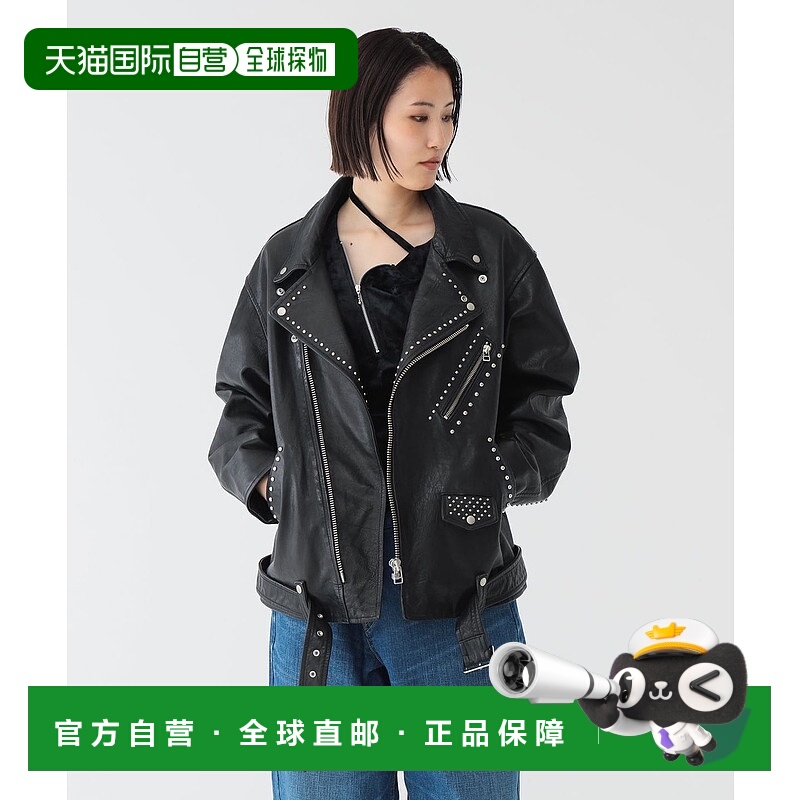 1h可退 日本直邮maturely女装真皮双拉链机车夹克硬朗复古风 1318