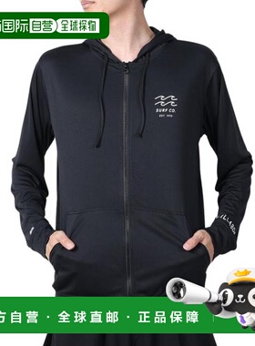 日本直邮BILLABONG 长拉链连帽防晒衣 BE011855 黑色 [运动防晒衣