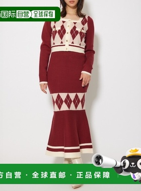 日本直邮rienda 女装 双色针织两件套 开衫+鱼尾针织连衣裙 可单