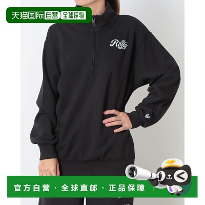 日本直邮ROXY 户外休闲运动衫 HISTORICAL 半拉链 黑色卫衣