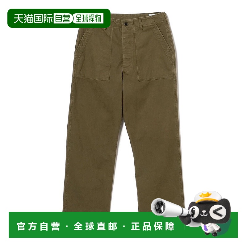 1h可退 日本直邮orSlow 男装 经典人字纹 复古工装裤 宽松多袋设