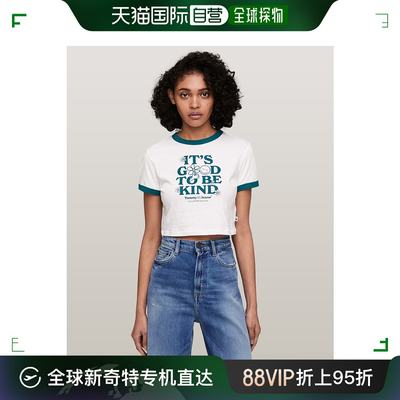 日本直邮TOMMY JEANS 女士时尚短款修身T恤 DW17825