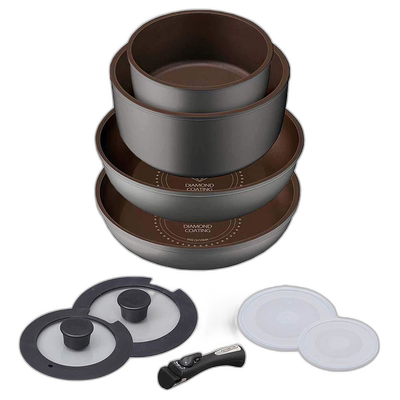 【日本直邮】爱丽思IRIS OHYAMA 煎锅锅具燃气火/兼容IH 9点钻石H