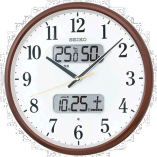 日本直邮 Seiko 精工 KX383B 电波挂钟 温度湿度显示 家居装饰 精