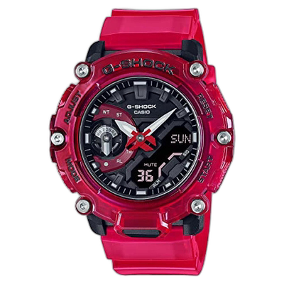 【日本直邮】G Shock卡西欧 手表男款碳芯护罩结构 红GA-2200SKL-