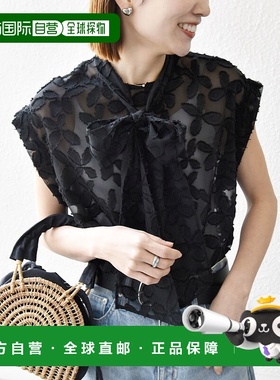 1h可退 日本直邮SHIPS any 女士花卉图案透明领结法式袖衬衫 7215