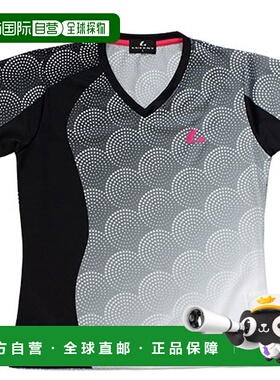 日本直邮LUCENT 女子网球比赛衬衫 无领 黑色 XLH2499 短袖 吸汗