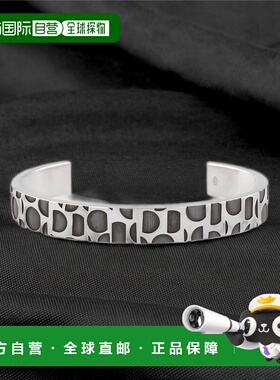 1h可退 日本直邮Paul Smith 男士 宽版烟熏银饰 复古圆点设计手环