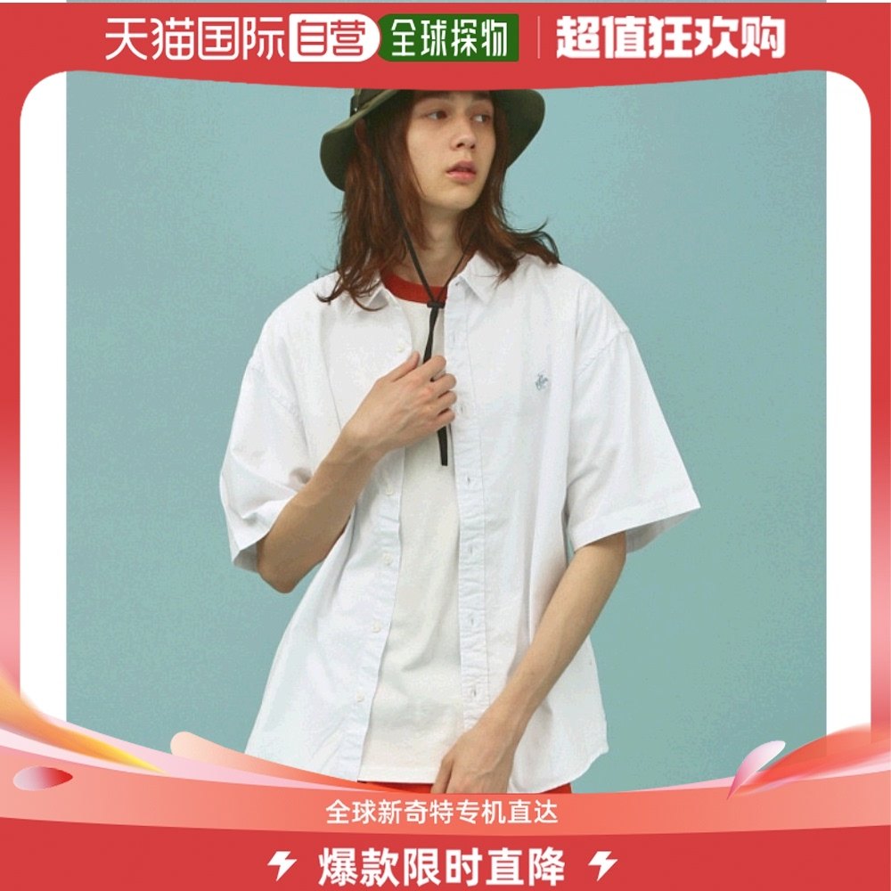 日本直邮beverly hills polo club 男女同款刺绣图案半袖衬衫 休