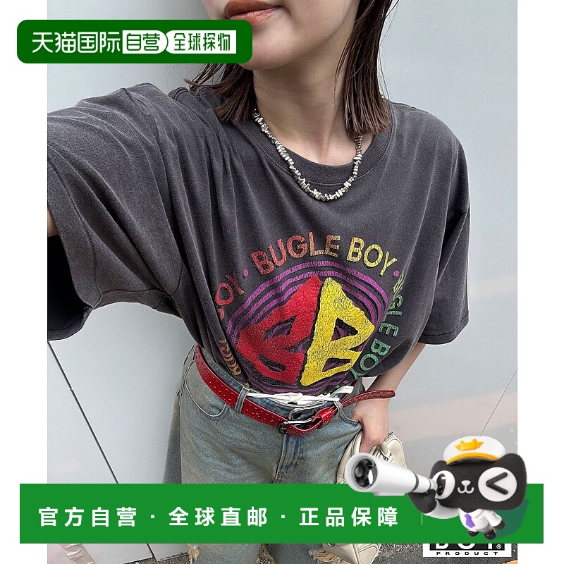 1h可退 日本直邮BUGLE BOY 男女同款 复古印花T恤 宽松版型 发泡