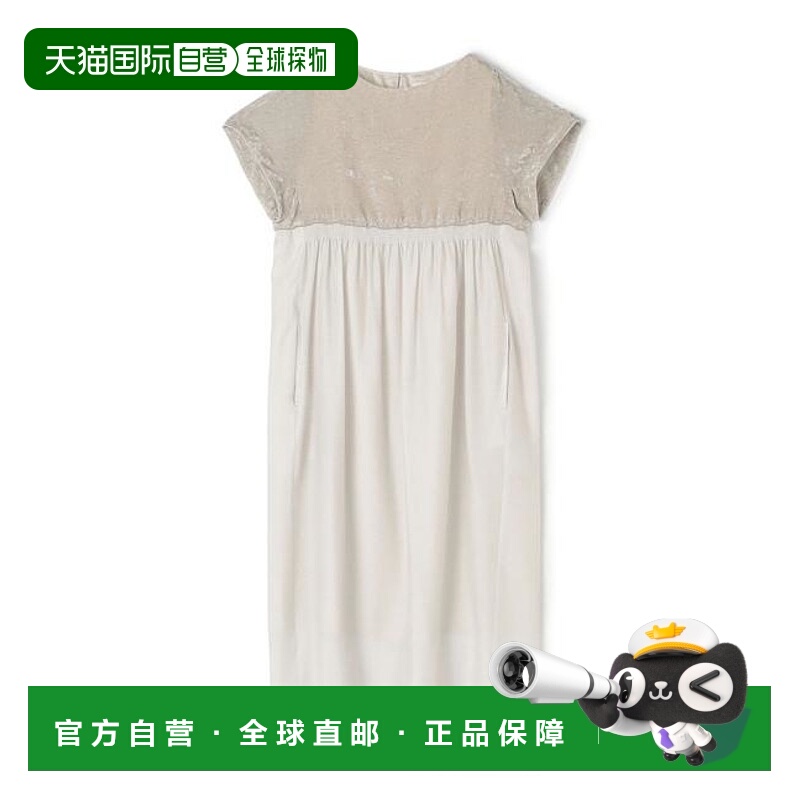 1h可退 日本直邮TOMORROWLAND 天鹅绒拼接I型连衣裙