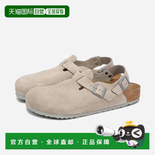 日本直邮BIRKENSTOCK TOKIO 绒面皮革 男士常规款凉鞋 石币色灰色