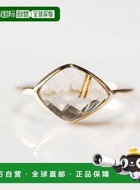 1h可退 日本直邮cui-cui 天然钛石 黄金戒指 K10YG 日本进口 7558