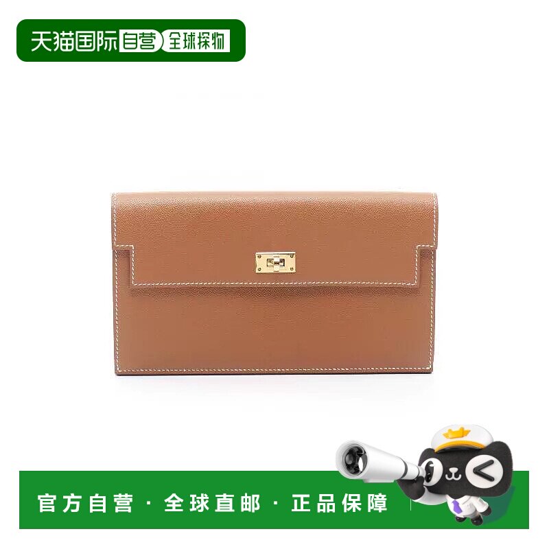 1h可退 日本直邮中古Hermes爱马仕女A级95新bi-fold双折牛皮长钱