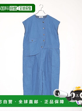 日本直邮tumugu 棉麻防风连体裤 工装裤 不对称[TB25218]