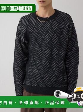 日本直邮AZUL BY MOUSSY 男装 钻石纹立体针织宽松半高领毛衣 251