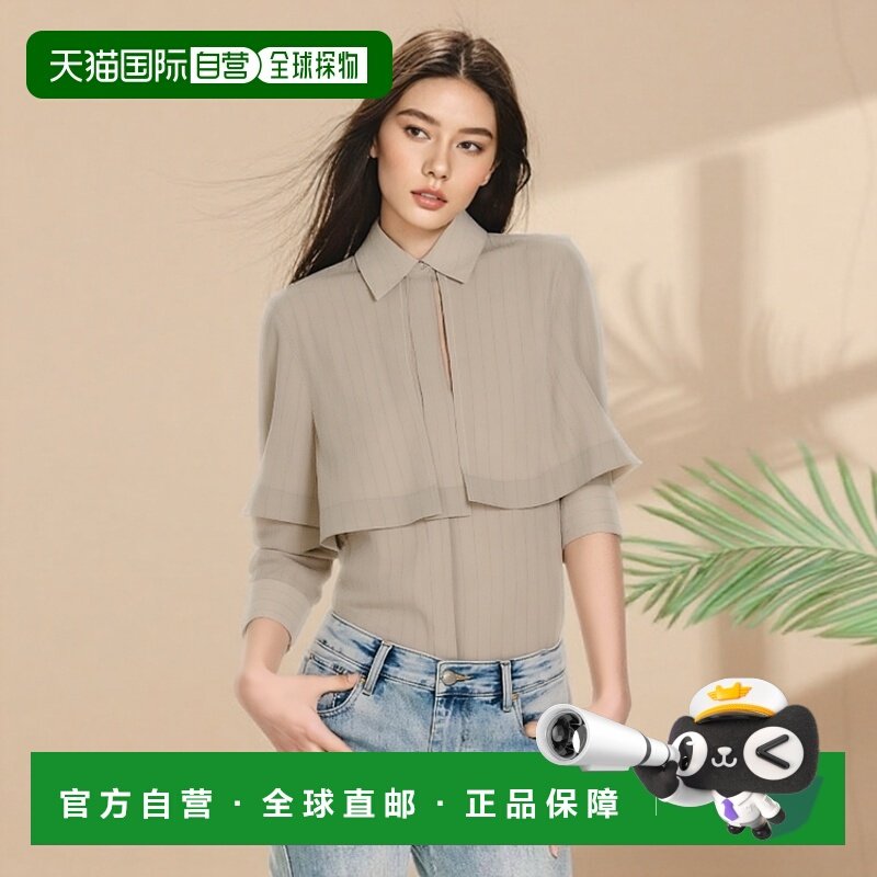 1h可退 日本直邮COLUMN 女士 永恒系列 条纹衬衫 设计感翻领 棉质