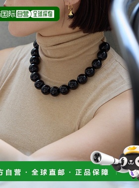 1h可退 日本直邮ear PAPILLONNER 女士 黑色大珍珠风格项链 闪耀