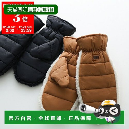 日本直邮UGG Fluff Mitten 101019 女士毛绒手套 尼龙材质