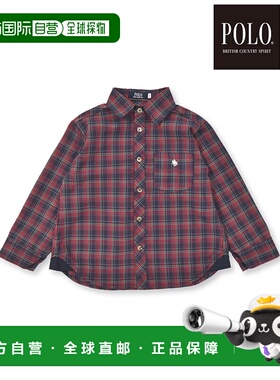 1h可退 日本直邮SLAP SLIP 童装格纹拼接长袖衬衫 80~140cm 18066