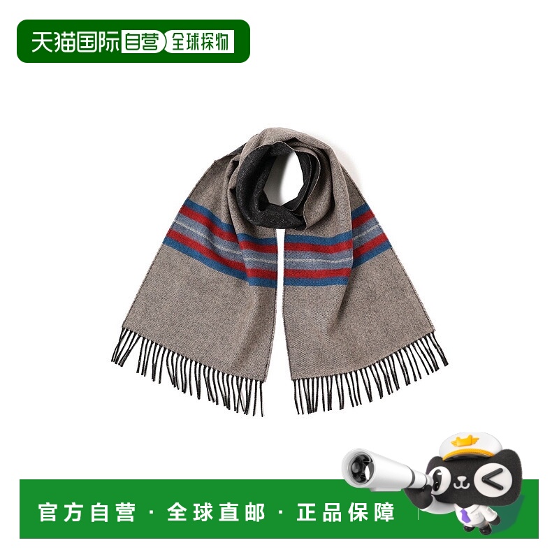 日本直邮BEAMS Johnstons of Elgin 羊绒羊毛双面边饰围巾