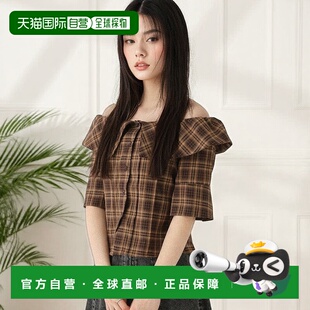 1h可退 日本直邮Heather女装宽松设计感半袖露肩上衣 575216条纹