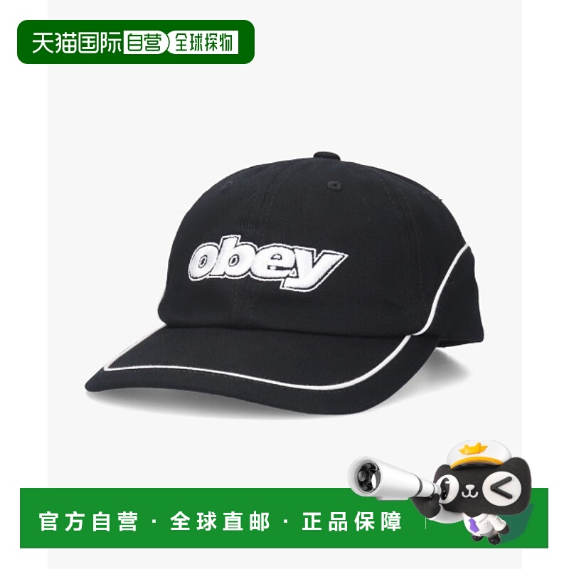 1h可退 日本直邮OBEY 男女同款 全棉6片帽 带织带装饰魔术贴调节