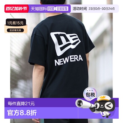1h可退 日本直邮NEW ERA 男女同款吸水速干背后印花短袖T恤 14410