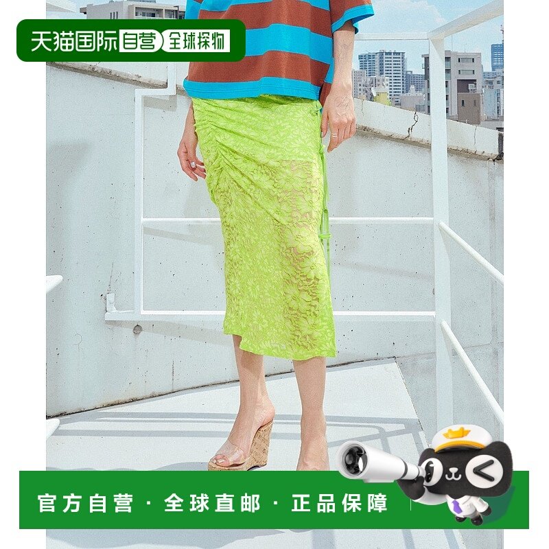 1h可退 日本直邮ANNA SUI NYC 女士蕾丝拼接弹力缎带半身裙 AWA42