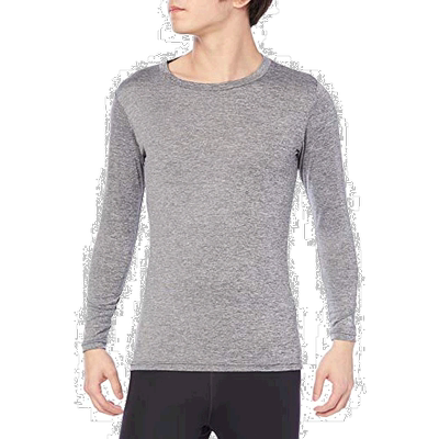 【日本直邮】美津浓Mizuno男士圆领长袖弹力紧身衣K2JA9146灰色M