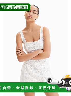 日本直邮Desigual 插画蕾丝短连衣裙 [DE819EW21626] 连衣裙