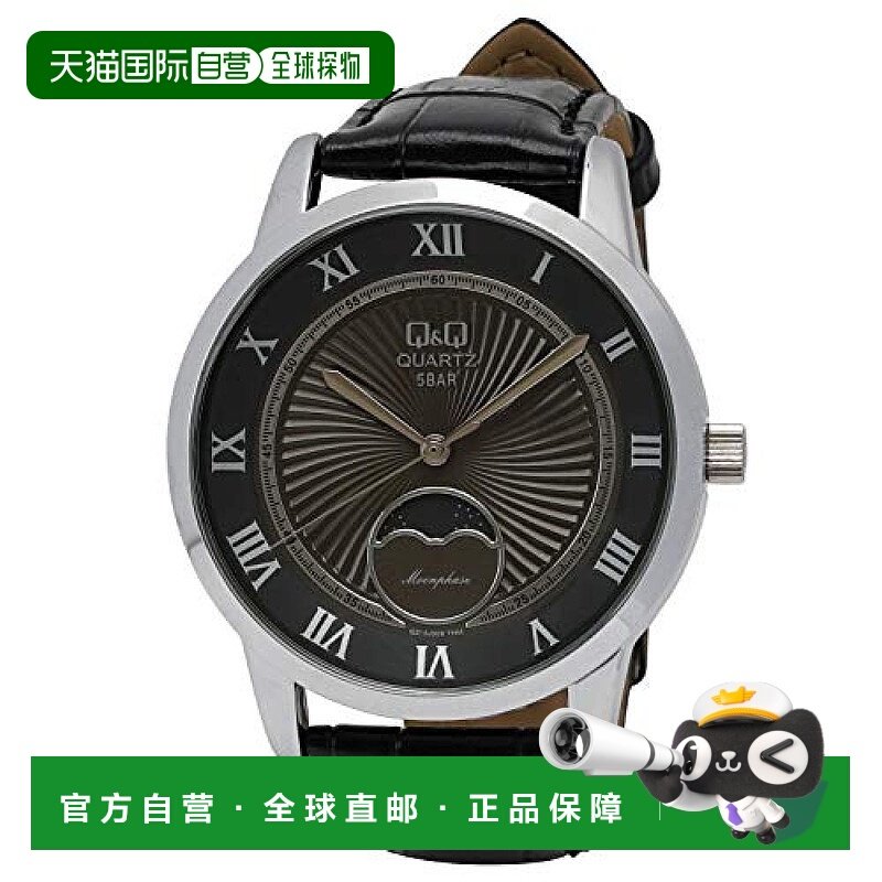 【日本直邮】Citizen西铁城男士手表银色表盘时尚防水皮革