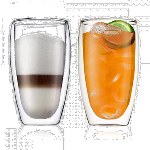 【日本直邮】BODUM PAVINA系列双层耐热玻璃杯2件套450ml 4560-10