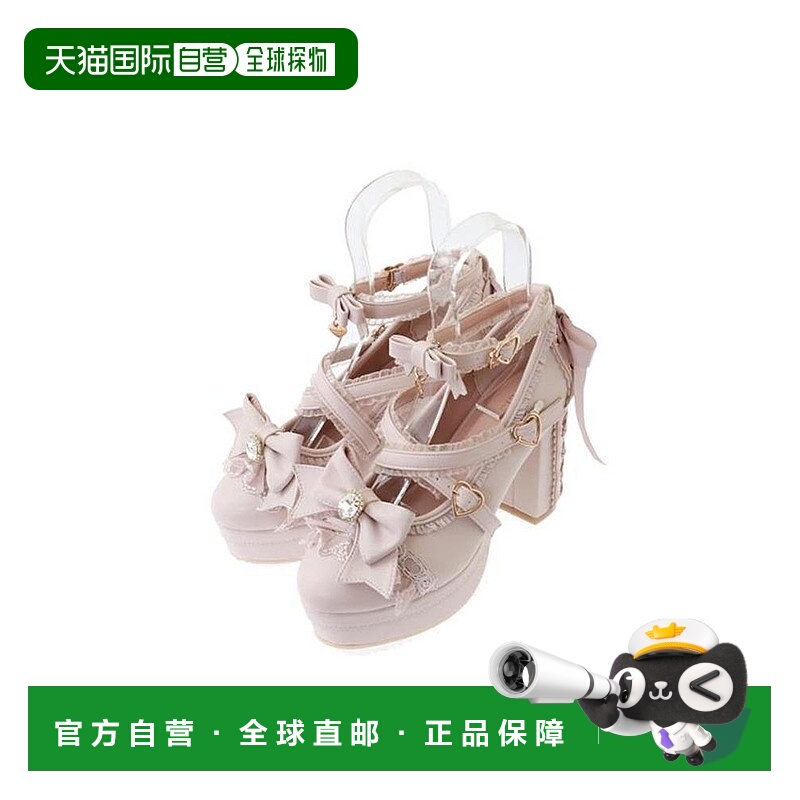 日本直邮日潮 Liz Lisa芭蕾舞鞋风格蕾丝蝴蝶结高跟鞋 153-9607-0