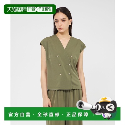 1h可退 日本直邮EPOCA女装春夏秋醋酸材质双排扣修身马甲 M5M2956