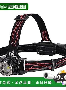 【日本直邮】GENTOS LED头灯USB充电10h时长 650流明GH-118RG黑色
