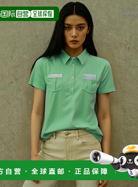 日本直邮LUCENT 女式比赛衬衫绿色网球 XLP4715 女式短袖