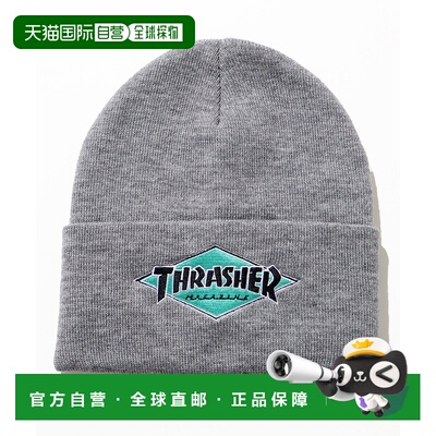 1h可退 日本直邮THRASHER 男女同款 钻石logo 罗纹针织冷帽 DW184