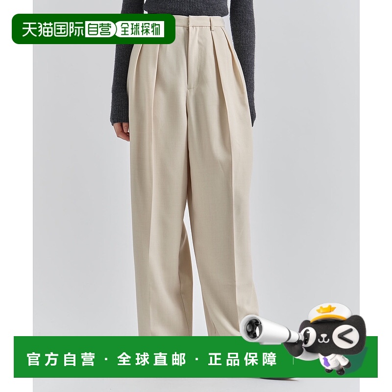 1h可退 日本直邮Louren 女装 高腰双褶茧型裤 宽松显腿长设计 275