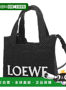 日本直邮LOEWE FONT TOTE MINI [2025AW] 三用托特包单肩包黑色女