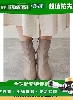 【日本直邮】Menue menue 方头弹力靴（1034 Greige PU）