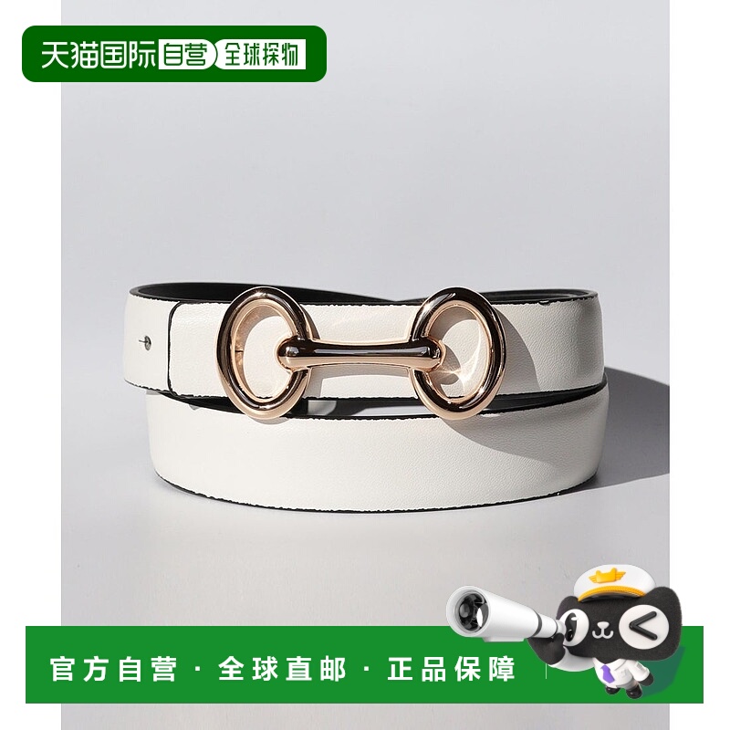 日本直邮florge 牛皮双层面设计搭扣配色皮带 CC 100cm [FL8218EW