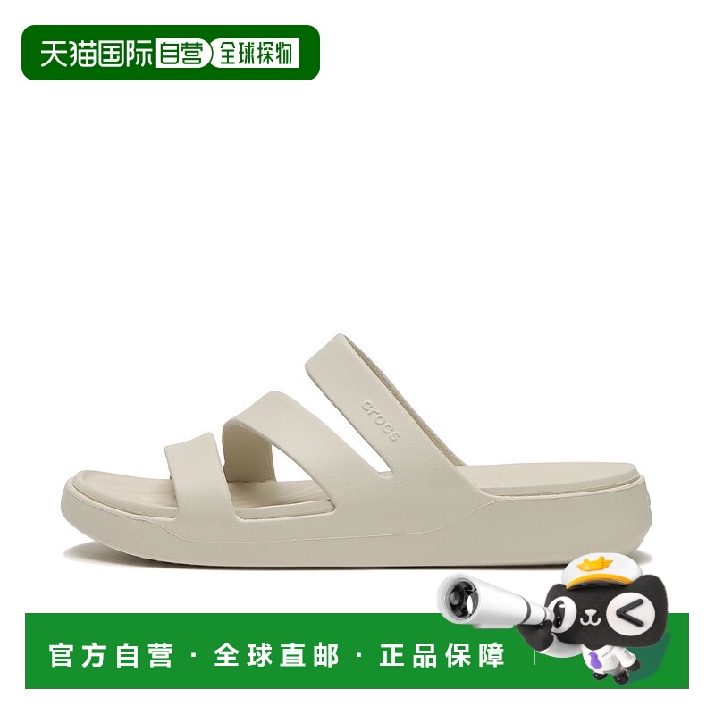 日本直邮Crocs卡骆驰 套脚平跟一字拖鞋 女款 白色