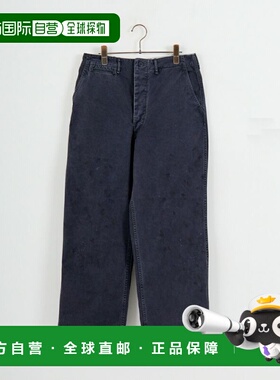 日本直邮BOW WOW 男装 宽松直筒复古做旧工装裤 黑色洗水处理 BW2