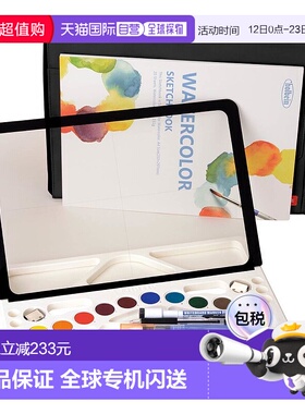 日本直邮Holbein 水彩素描工具 Doublet A4 入门套件 135111