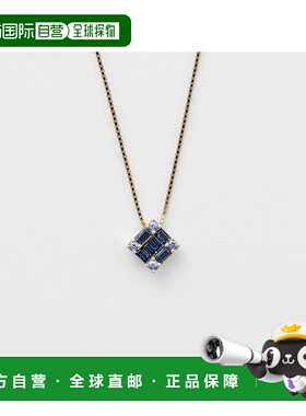 日本直邮日潮 agete 阿卡朵K18YG蓝宝石项链蓝色 均码精致