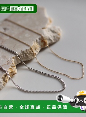 1h可退 日本直邮cui-cui 男女同款 K10黄金白金链条情侣项链 附专