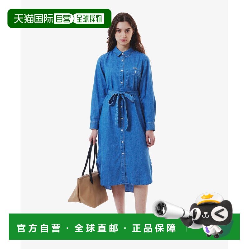 日本直邮LACOSTE 女士牛仔衬衫裙带腰带 EF018J99连衣裙图片